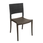 Thumbnail image #1 for Grosfillex Java UT925002 Indoor/Outdoor Stacking Side Chair, Synthetic Wicker Back, Resin Seat and Frame, Charcoal Case of 16