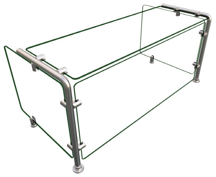 Product image #2 for Hatco Flav-R-Shield Single-Sided Full-Service Pass-Over Sneeze Guard, 36 x 18 x 17.25 Inches