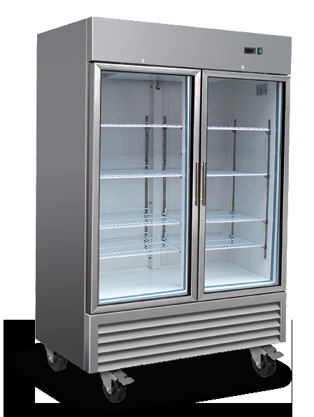 Product image #6 for Serv-Ware 2-Section Glass Door Reach-In Refrigerator, 49 Cu. Ft., Stainless Steel, Bottom-Mount