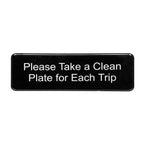 Thumbnail image #1 for TableCraft Products 394596 Please Take A Clean Plate Sign, 9" x 3", Self-Adhesive, Black Polystyrene Case of 144