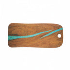 Thumbnail image #1 for G.E.T. Lapis LP204 Rectangular Melamine Serving Board, 15 x 8-3/4 in, Cherry with Turquoise Case of 12