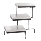 Thumbnail image #1 for TableCraft Products CW40309B 3-Tier Rectangular Steel Buffet Stand with Three Half-Size Cooling Plates, Black, 20.5-Inch High