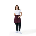 Thumbnail image #1 for Chef Works AHS02-MER-0 Half-Waist Canvas Bistro Apron, Merlot, 80% Recycled Polyester/20% Cotton, Hidden Pen Pocket