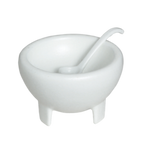 Thumbnail image #1 for G.E.T. Bugambilia MJS06PC Molcajete & Spoon Set, 30.5 oz, Cast Aluminum with Resin Coating, Pacific Blue