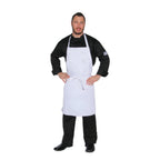 Thumbnail image #1 for Chef Revival 411BA-WH Bib Apron, 29" x 34", Adjustable Neck Tie, 1 Pocket, Poly/Cotton, White