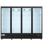 Thumbnail image #1 for USR Brands Coldline G4-B Four-Section Glass Door Refrigerator Merchandiser, 70 cu. ft., 98"W, Bottom-Mounted Self-Contained Refrigeration