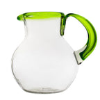Thumbnail image #1 for Ten Strawberry Street Lime Rim 7MCR336 Hand-Blown Green Mexican Glass Pitcher with Lime Rim and Handle