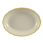 Thumbnail image #1 for CAC China Seville SC-14G Ceramic Oval Platter, 12-5/8" x 9-1/4" x 1-1/2"H, Scallop Edge 1 Dozen