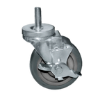 Thumbnail image #1 for Component Hardware CMT2-5RBB Threaded Stem Swivel Caster, 5 in Polyurethane Wheel, Side Brake, 250 lb Capacity