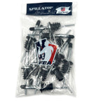 Thumbnail image #2 for Spill-Stop 285-70 Chrome Liquor Pourer with Black Spout and Individual Dust Cap 1 Dozen
