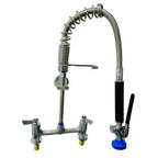 Thumbnail image #1 for Fisher 70040 Mini Pre-Rinse Faucet Assembly, 8-Inch Deck Mount, Flexible Gooseneck, Spray Valve, Lever Handles