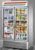 Thumbnail image #6 for True Two-Section Glass Door Merchandiser Refrigerator with Hinged Low-E Glass Doors and 8 Shelves