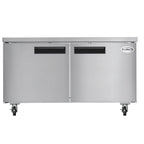 Thumbnail image #5 for Koolmore KM-UCF-15SS Commercial Undercounter Freezer, 60-Inch, Two Solid Doors, 15.7 Cu. Ft., Stainless Steel, Bottom-Mounted Refrigeration