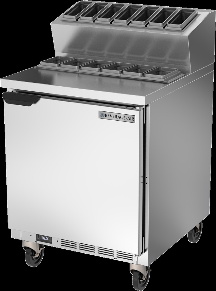 Product image #5 for Beverage-Air 27-Inch One-Section Topping Prep Table, 6.9 Cu. Ft., 1 Door, Rear-Mounted Self-Contained Refrigeration