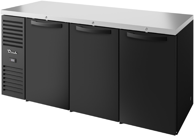 Product image #5 for True Premier Bar 84-Inch Three-Section Refrigerated Back Bar Cooler with Side-Mounted Self-Contained Refrigeration and Solid Locking Doors
