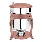 Thumbnail image #1 for Eastern Tabletop Queene-Anne 3107QACP 7 qt Stainless Steel Soup Chafer with Hinged Cover