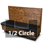 Thumbnail image #1 for JustChair Manufacturing JBSB-WPF-HC-42-GR1/COM Half-Circle Banquette Booth with 2 Corners, 42"H, Wood Frame, Wooden Back, Upholstered Seat