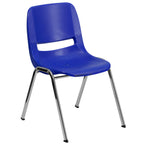 Thumbnail image #1 for Flash Furniture Hercules RUT-14-NVY-CHR-GG Student Shell Stacking Chair, Navy, Vented Plastic Back, Chrome Frame