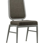 Thumbnail image #1 for G & A Commercial Seating Arvid 2603-AL GR7 Stackable Banquet Chair, Upholstered Shield Back and Seat, Grade 7 Upholstery, Aluminum