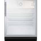 Thumbnail image #1 for Summit Commercial Summit Appliance SCR600BGLMBL Commercial Beverage Center, 5.5 cu. ft., Black, Glass Door, Stainless Steel Work Surface