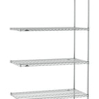 Thumbnail image #1 for Metro Super Erecta SE-2424C-74-A4 Wire Add-On Shelving Unit, 24"W x 21"D x 74"H, Chrome, 4 Shelves