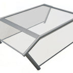 Thumbnail image #1 for Eagle Group Tuffak DCS6-DSG-BST Buffet Sneeze Guard, 96"W x 42"D x 14"H, Single-Tier, Double-Sided, Clear Polycarbonate, Stainless Steel Frame