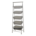 Thumbnail image #1 for G.E.T. Urban Renewal IR-951T-SV 5-Tier Tilted Rectangular Metal Buffet Stand, Silver, 23.5 x 14 x 64 in