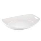 Thumbnail image #1 for CAC China Catering Collection MX-STU91 Porcelain Oval Serving Tray, 20 x 16 x 3-1/4 in, with 2 Handles Case of 4