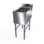 Thumbnail image #1 for NBR Equipment UD-1-1014-1221V Slim-Line Freestanding Underbar Dump Sink, 1 Compartment, Stainless Steel, 12"W x 21-1/4"D x 32-1/2"H