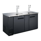 Thumbnail image #1 for USR Brands Coldline CDD-60 60" Refrigerated Direct Draw Beer Dispenser, 2 Two-Tap Towers, 2 Doors, Black Exterior
