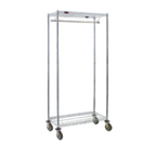 Thumbnail image #1 for Eagle Group UR1860C Mobile Garment Rack, 60"W x 18"D x 80"H, Two Wire Shelves, 1" Hanger Bar, Chrome-Plated