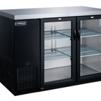 Thumbnail image #1 for Dukers Appliance Co., USA Ltd. DBB60-H2 Refrigerated Back Bar Cooler, 2 Glass Doors, Black Exterior, Stainless Steel Top, 56-7/8"W
