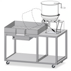 Thumbnail image #1 for Gold Medal 2857-00-120 Small Modular Popcorn Cooker Cooling Table System, Stainless Steel Parts, Aluminum Frame, Casters