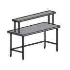 Thumbnail image #1 for Pacific Stainless Products WT67230S12IO Stainless Steel Work Table with Double Overshelf, 72"W x 30"D, 16-Gauge 304 Top