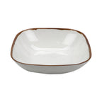 Thumbnail image #1 for G.E.T. GET SB-182-RM Square Melamine Bowl, 5.7 qt., 13", Cream with Brown Speckles and Brown Rim Case of 3