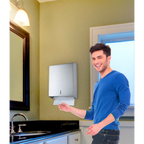 Thumbnail image #2 for Alpine Industries ALP480 Manual Stainless Steel Wall-Mounted Folded Towel Dispenser, 11.2"W x 4"D x 14.5"H Case of 8