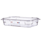 Thumbnail image #1 for CFS Brands Araven 09808 Polycarbonate Food Pan, GN 1/3, 2-1/2" Deep, Clear, with Integrated Label Case of 6