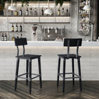 Thumbnail image #2 for Flash Furniture 2-XU-DG-W0236B-BLK-GG Commercial Wood Bar Stool, Armless, Wood Back and Seat, Rustic Black Finish
