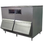 Thumbnail image #1 for MGR Equipment SPL-1850-SS Ice Bin, Approx. 1850 lb Capacity, Stainless Steel, Double Bumper & Acrylic Access Doors, 96-1/4"W x 31"D x 51"H