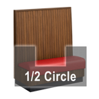 Thumbnail image #1 for ATSMFG ATS AT&S-AHC-KR48-BB GR5/COM Single Half-Circle Booth, 48"W x 90"D x 48"H, Beadboard Back, Upholstered