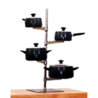 Thumbnail image #1 for Eagle Group A210109 Free-Standing Pot/Pan Display Rack Stand, Chrome-Plated