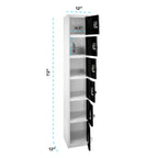 Thumbnail image #2 for Alpine Industries ADI629-206-BLK Six-Compartment Steel Storage Locker, 72" H x 12" W x 12" D, Black Finish