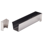 Thumbnail image #1 for JB Prince M710 Flared Stainless Steel Pastry Mold with Removable Ends, 9 x 2-1/4 x 2 in, Includes Non-Stick Baking Sheet