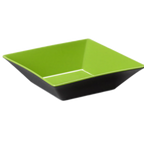 Thumbnail image #1 for G.E.T. GET ML-247-G/BK Square Melamine Bowl, 2-1/2 qt., 10" x 2-1/2"H, Green/Black Case of 6