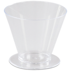 Thumbnail image #1 for JB Prince Martellato R978 Tapered Transparent Plastic Disposable Cup with Base, 2.36 oz.