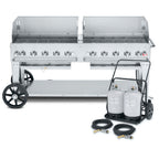 Thumbnail image #1 for Crown Verity Mobile Cooking CV-MCC-72WGP Mobile Cart Charbroiler, LP Gas, 10 Burners, Stainless Steel, 70 x 21 in Grill Area