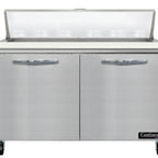 Thumbnail image #1 for Continental Refrigerator SW48N12C 48-Inch Two-Section Refrigerated Sandwich Prep Table, 12-Pan, Stainless Steel, 2 Doors