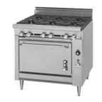 Thumbnail image #1 for Montague Company Legend 136-5 Heavy-Duty Commercial Gas Range, 6 Open Burners, Standard Oven Base, Stainless Steel Front