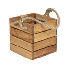 Thumbnail image #1 for Mikasa Hospitality (Lifetime Brands, Inc.) Select Concept BQ056L Oak Cutlery Box with Rope Handles, 5.9 x 5.9 x 5.9 in Case of 6