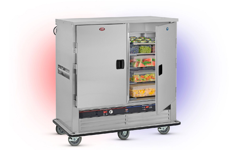Product image #5 for FWE UHRS-7-7 Heated & Refrigerated 2-Section Transport Holding Cabinet, 62 Inch Wide